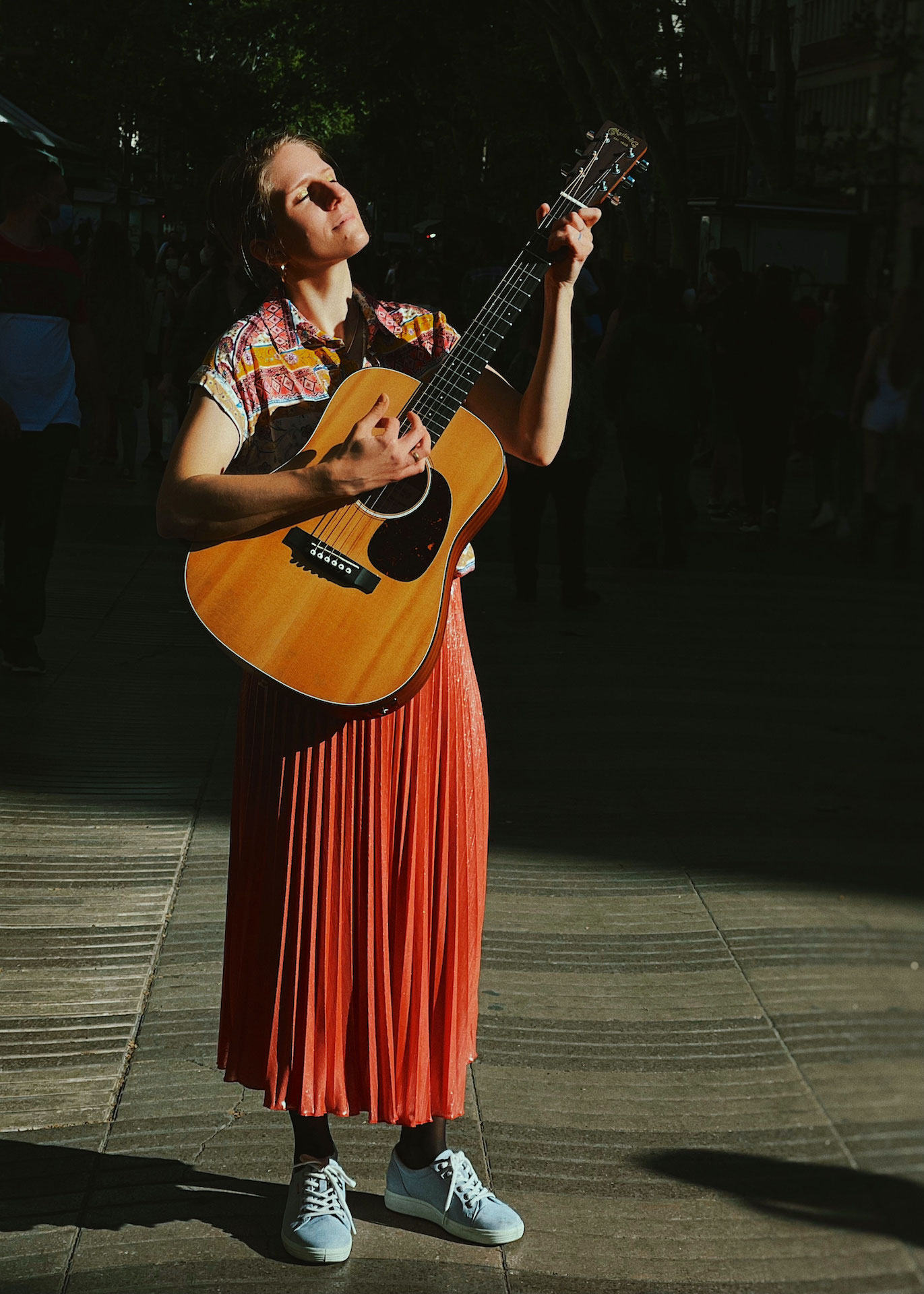 Marketa with Guitar, Ramblas Barcelona